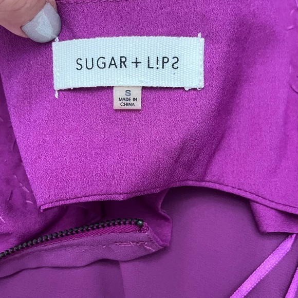 Sugarlips Fuchsia Purple Beaded Sleeveless Cocktail Dress Size S - Picture 9 of 9